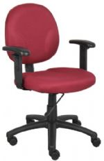 Boss Office Products B9090-BY Boss Diamond Task Chair In Burgundy, Mid back ergonomic task chair, Contoured back and seat provides support and helps relieve back-strain, Extra large seat and back cushions, Frame Color: Black, Cushion Color: Burgundy, Seat Size: 20" W x 18" D, Seat Height: 17" - 22" H, Wt. Capacity (lbs): 250, Item Weight: 26 lbs, UPC 751118909043 (B9090BY B9090-BY B9090BY) 