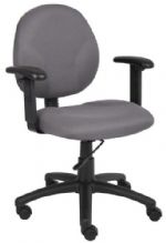 Boss Office Products B9090-GY Boss Diamond Task Chair In Grey, Mid back ergonomic task chair, Contoured back and seat provides support and helps relieve back-strain, Extra large seat and back cushions, Frame Color: Black, Cushion Color: Grey, Seat Size: 20" W x 18" D, Seat Height: 17" - 22" H, Wt. Capacity (lbs): 250, Item Weight: 26 lbs, UPC 751118909029 (B9090GY B9090-GY B9090GY) 