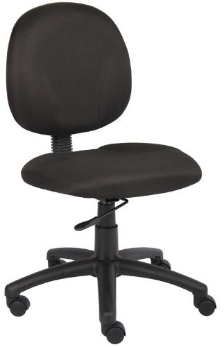 Boss Office Products B9090-BK Boss Diamond Task Chair In Black, Mid back ergonomic task chair, Contoured back and seat provides support and helps relieve back-strain, Extra large seat and back cushions, Frame Color: Black, Cushion Color: Black, Seat Size: 20