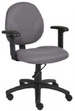 Boss Office Products B9091-GY Boss Diamond Task Chair W/ Adjustable Arms In Grey, Mid back ergonomic task chair, Contoured back and seat provides support and helps relieve back-strain, Extra large seat and back cushions, With adjustable arms, Frame Color: Black, Cushion Color: Grey, Seat Size: 20" W x 18" D, Seat Height: 17" - 22" H, Arm Height: 24"-32" H, Wt. Capacity (lbs): 250, Item Weight: 32 lbs, UPC 751118909128 (B9091GY B9091-GY B9091GY) 