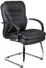 Boss Office Products B9229 Mid Back Caressoftplus Guest Chair W/ Chrome Sled Base; Deluxe contemporary guest chair; Unique design with an extra layer of foam for incredible comfort; Beautifully upholstered with ultra soft, durable and breathable Caressoft Plus; Metal chrome plated arms topped with soft arm pads; Dimension 25 W x 28 D x 41.5 H in; Frame Color Chrome; Cushion Color Black; Seat Size 20.5"W X 19.5" D; Seat Height 21"H; UPC 751118922998 (B9229 B9229) 