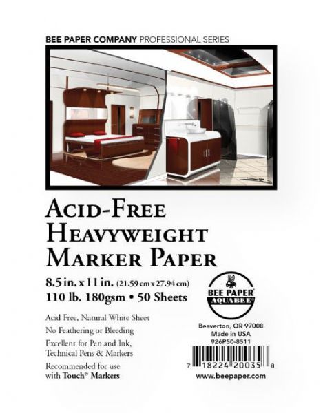 Bee Paper B926P50-8511 Acid-Free Heavyweight Marker Paper Sheets 8.5
