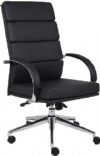 Boss Office Products B9401-BK Caressoftplus Executive Series, Upholstered with breathable CaressoftPlus, High crown chrome base, 2 paddle spring tilt mechanism with infinite lock, Gas lift seat height adjustment, Dimension 27 W x 29.5 D x 42 -44.5 H in, Fabric Type CaressoftPlus, Frame Color Chrome, Cushion Color Black, Seat Size 19.5"W X 20"D, Seat Height 19"-21.5"H, Arm Height 26.5"-29"H, Wt. Capacity (lbs) 250, Item Weight 44 lbs, UPC 751118940114 (B9401BK B9401-BK B9401-BK) 