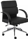 Boss Office Products B9406-BK Caressoftplus Executive Series, Upholstered with breathable CaressoftPlus, High crown chrome base, 2 paddle spring tilt mechanism with infinite lock, Gas lift seat height adjustment, Dimension 27 W x 27 D x 35.5 -38 H in, Fabric Type CaressoftPlus, Frame Color Chrome, Cushion Color Black, Seat Size 19.5"W X 21"D, Seat Height 19.5"-21"H, Arm Height 26.5"-29"H, Wt. Capacity (lbs) 250, Item Weight 43 lbs, UPC 751118940619 (B9406BK B9406-BK B9406-BK) 