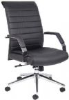 Boss Office Products B9441 Executive High Back Ribbed Chair, Executive high back styling, Beautifully upholstered in black CaressoftPlus, Metal arms with padded armrests, Adjustable tilt tension control, Dimension 27.5 W x 32 D x 40.5 -43.5 H in, Fabric Type CaressoftPlus, Frame Color Chrome, Cushion Color Black, Seat Size 20"W X 19"D, Seat Height 18.5"-21.5"H, Arm Height 26"-29"H, Wt. Capacity (lbs) 250, Item Weight 44 lbs, UPC 751118944112 (B9441 B9441 B9441) 