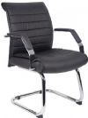 Boss Office Products B9449 Ribbed Guest Chair, Executive mid back styling, Beautifully upholstered in black CaressoftPlus, Metal arms with padded armrests, Chrome cantilever base, Dimension 24 W x 26 D x 36 H in, Fabric Type CaressoftPlus, Frame Color Chrome, Cushion Color Black, Seat Size 20"W X 19"D, Seat Height 19.5"H, Arm Height 27"H, Wt. Capacity (lbs) 250, Item Weight 37 lbs, UPC 751118944914 (B9449 B9449 B9449) 