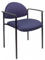 Boss Office Products B9501-BE Diamond Stacking W/Arm In Blue, Contemporary style, Powder coated steel frames, Molded arm caps, Stackable for space saving storage space, Frame Color: Black, Cushion Color: Blue, Arm Height 25.5"H, Seat Size: 18"W x 18"D, Seat Height: 18", Overall Size: 23.5"W x 23"D x 30.5"H, Weight Capacity: 250lbs, UPC 751118950137 (B9501BE B9501-BE B9501BE) 