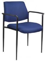 Boss Office Products B9503-BE Square Back Diamond Stacking W/Arm In Blue, Contemporary style, Powder coated steel frames, Molded arm caps, Stackable for space saving storage space, Frame Color: Black, Cushion Color: Blue, Arm Height 25.5"H, Seat Size: 18"W x 18"D, Seat Height: 18", Overall Size: 23.5"W x 23"D x 30.5"H, Weight Capacity: 250lbs, UPC 751118950335 (B9503BE B9503-BE B9503BE) 