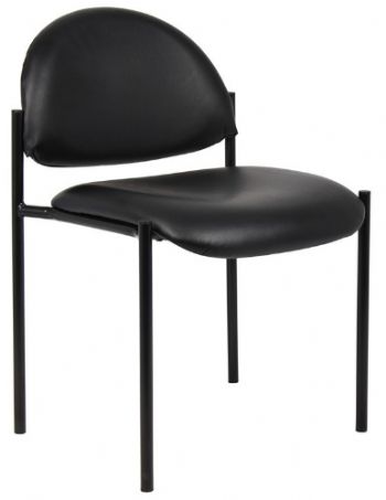 Boss Office Products B9505-CS Diamond Stacking In Black Caressoft, Contemporary style, Powder coated steel frames, Molded arm caps, Stackable for space saving storage space, Frame Color: Black, Cushion Color: Black, Seat Size: 18