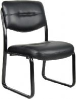 Boss Office Products B9539 Leather Sled Base Side Chair, Fully upholstered in Black Leather Plus, Polished tubular steel frame coated with Black scratch resistant finish, Thick contoured cushions for added comfort support, Moves smoothly over hard surface ad plush carpeting, Dimension 23 W x 24 D x 34 H in, Fabric Type LeatherPlus, Frame Color Black, Cushion Color Black, Seat Size 20.5"W X 20"D, Seat Height 19"H, Wt. Capacity (lbs) 250, Item Weight 24 lbs, UPC 751118953909 (B9539 B9539 B9539) 