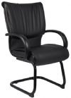 Boss Office Products B9709 Mid Back Black Leatherplus Guest Chair, Executive leather chair, Upholstered with Black Leather Plus, LeatherPlus is leather that is polyurethane infused for added softness and durability, Dacron filled top cushions, Dimension 27 W x 27 D x 39.5 H in, Fabric Type LeatherPlus, Frame Color Black, Cushion Color Black, Seat Size 20" W x 20" D, Seat Height 20.5" H, Arm Height 26.5"H, Wt. Capacity (lbs) 250, Item Weight 48 lbs, UPC 751118970913 (B9709 B9709 B9709) 