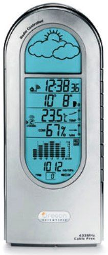 Oregon Scientific BAR321HG Talking Wireless Weather Station, Crescendo alarm with snooze function, Remote sensors have up to 230 feet transmission range, 2 to 24 hour weather forecasts with graphical icons, Ultraviolet measurement available with optional ultraviolet sensor (BAR-321HG BAR 321HG)