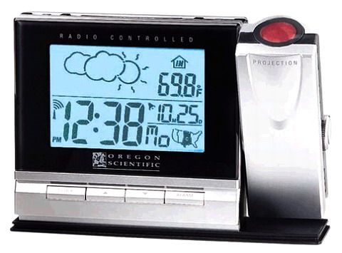 Oregon Scientific Projection Atomic Clock with Indoor Temperature Calendar Alarm 