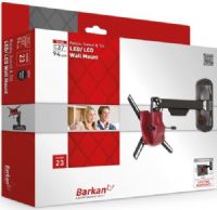 Barkan 23.B LED/LCD Wall Mount, Black; Fits up to 37" (94 cm); Max. Weight 44 lbs/20 kg; 3 movement - Rotate, Swivel & Tilt; Fits LCD mounting holes up to 200X200mm (VESA & Non VESA); Mount has 2 hinge pivots: rotate near by the wall (180 degrees) & allows screen swivel (160 degrees), and in addition tools free tilting (from -3 till +15 degrees) (BARKAN23B BARKAN-23B BARKAN23 BARKAN23-B) 
