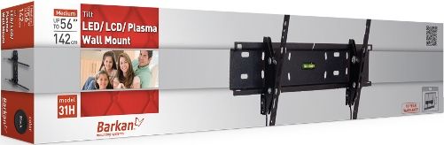 Barkan 31H Tilt LED/LCD/Plasma Wall Mount, Black, Compatible to Ultra Slim screens up to 56