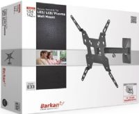 Barkan E33 LED/LCD Wall Mount, Black, 3 Movement (Rotate, Swivel & Tilt), Fits to Ultra Slim screens up to 56" (142 cm) and to standard screens according to their weight, Weight 55 lbs/ 25 kg, Minimum distance from wall 3.5"/ 9 cm, Maximum distance from wall 9.8"/ 24.8 cm, Fits LCD mounting holes up to 400X400mm (VESA), UPC 850028002414 (BARKANE33 BARKAN-E33 E-33) 