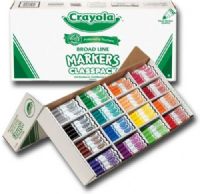 Crayola BAS210 Classic Marker 256 Piece Set; Classic, long-lasting, durable markers that lay down lots of brilliant color yet don't bleed through most paper; Preferred by teachers; Barrels are made from recycled plastic; Non-toxic; Colors subject to change; Broad tip; Packed in a sturdy cardboard box; Dimensions 23.56" x 11.38" x 3.13"; Weight 9 Lbs; UPC 071662582012 (CRAYOLABAS210 CRAYOLA BAS210 BAS 210 CRAYOLA-BAS210 BAS-210) 