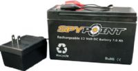 Spypoint BATT-12V Rechargeable Battery And Charger Set, 12 volts 7.0Ah rechargeable battery and AC charger to power the camera, UPC 887157118501 (BATT12V BATT 12V) 