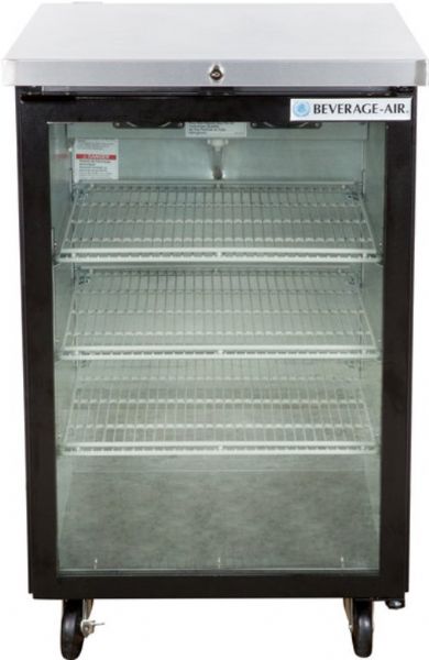 Beverage Air BB24HC-1-G-B Back Bar Refrigerator with 1 Glass Door - 24