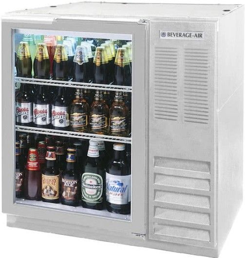 Beverage Air BB36HC-1-G-S Stainless Steel Glass Door Back Bar Refrigerator - 36