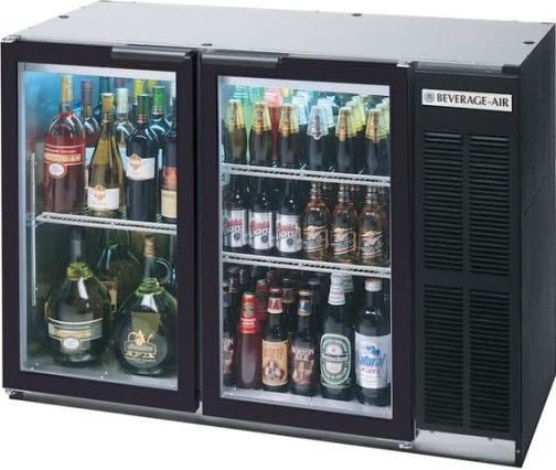 Beverage Air BB48HC-1-FG-B Back Bar Refrigerator with Black Exterior and 2 Glass Doors - 48