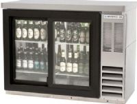 Beverage Air BB48HC-1-FG-PT-S-27 Refrigerated Pass-Thru Back Bar Open Food Rated Refrigerator - 2" Stainless Steel Top - 48"W, Two section, 1/4 HP, 48" W, 34" H, 13.6 cu. ft., 4 glass doors, 4 epoxy coated steel shelves, 2 1/2 barrel keg, LED interior lighting, Galvanized sub top, Stainless steel interior with radius corners is easy to keep clean and meets NSF Standard 7 for open food container, Stainless Steel exterior finish (BB48HC-1-FG-PT-S-27 BB48HC-1-FG-PT-S-27 BB48HC 1 FG PT S 27 BB48HC1F 