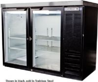Beverage Air BB48HC-1-FG-S-27 Back Bar Refrigerator with Stainless Steel Exterior - 48", 12.1 cu. ft. Capacity, 5 Amps, 1/4 HP Horsepower, 1 Phase, 2 Number of Doors, 2 Number of Kegs, 4 Number of Shelves, 60 Hertz, 115 Voltage, 30° - 45° Temperature Range, 36" W x 18.50" D x 29.50" H Interior Dimensions, Food rated, LED lighting, Counter Height Top, Narrow Nominal Depth, Side Mounted Compressor Location (BB48HC-1-FG-S-27 BB48HC 1 FG S 27 BB48HC1FGS27) 