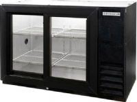 Beverage Air BB48HC-1-F-GS-B Back Bar Refrigerator with Black Exterior and 2 Sliding Glass Doors -  48", 12.1 cu. ft. Capacity, 5 Amps, 60 Hertz, 1 Phase, 115 Voltage, 1/4 HP Horsepower, 2 Number of Doors, 2 Number of Kegs, 4 Number of Shelves, Below Counter Top, Side Mounted Compressor Location, Sliding Door Style, Glass Door, 30° - 45° Temperature Range (BB48HC-1-F-GS-B BB48HC 1 F GS B BB48HC1FGSB) 