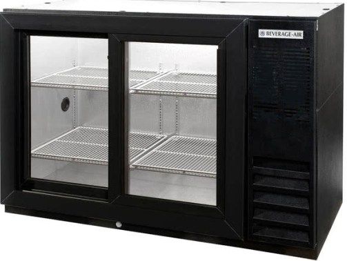 Beverage Air BB48HC-1-F-GS-B Back Bar Refrigerator with Black Exterior and 2 Sliding Glass Doors -  48