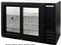 Beverage Air BB48HC-1-F-GS-S Back Bar Refrigerator with Stainless Steel Exterior and 2 Sliding Glass Doors - 48", 12.1 cu. ft. Capacity, 5 Amps, 1/4 HP Horsepower, 1 Phase, 2 Number of Doors, 2 Number of Kegs, 4 Number of Shelves, 60 Hertz, 115 Voltage, 30° - 45° Temperature Range, 36" W x 18.50" D x 29.50" H Interior Dimensions, Below Counter Top, Narrow Nominal Depth, Side Mounted Compressor Location, Sliding Door Style (BB48HC-1-F-GS-S BB48HC 1 F GS S BB48HC1FGSS) 