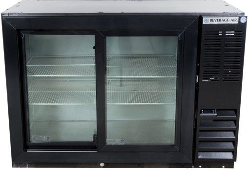 Beverage Air BB48HC-1-GS-B Black Back Bar Refrigerator with 2 Sliding Glass Doors - 48