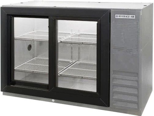 Beverage Air BB48HC-1-GS-PT-S Stainless Steel Pass-Through Back Bar Refrigerator with Sliding Glass Doors - 48