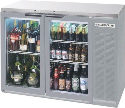 Beverage Air BB48HC-1-G-S-27 Back Bar Refrigerator with 2 Glass Doors and Stainless Steel Top - 48