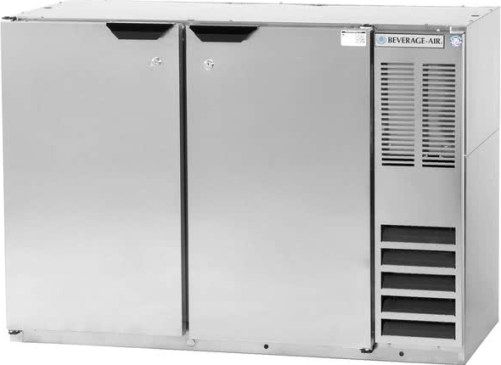 Beverage Air BB48HC-1-S Stainless Steel Back Bar Refrigerator with 2 Solid Doors - 48