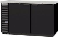 Beverage Air BB58HC-1-B Back Bar Refrigerator with 2 Solid Doors  - 59", 23.7 cu. ft. Capacity, 7.2 Amps, 60 Hertz, 1 Phase, 115 Voltage, 1/3 HP Horsepower, 2 Number of Doors, 2 Number of Kegs, 4 Number of Shelves, Standard Nominal Depth, Counter Height Top, Side Mounted Compressor Location, Swing Door Style, Solid Door, 55" W x 23" D x 32" H Interior Dimensions, Black Finish  (BB58HC-1-B BB58HC 1 B BB58HC1B) 