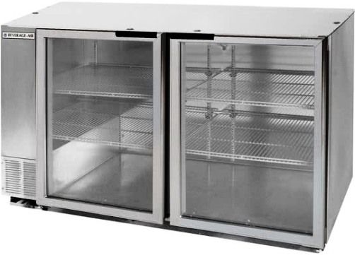 Beverage Air BB58HC-1-G-S Back Bar Refrigerator with 2 Glass Doors - 59