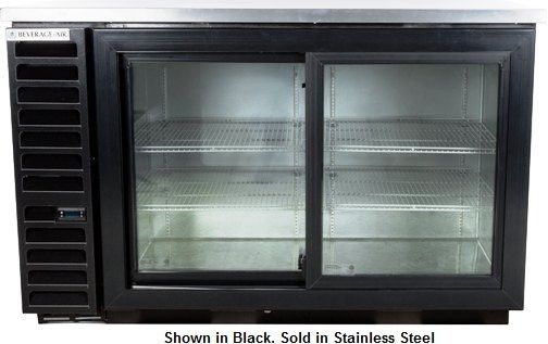 Beverage Air BB58HC-1-GS-S Back Bar Refrigerator with 2 Sliding Glass Doors - 59