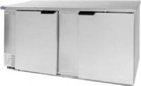 Beverage Air BB68HC-1-S Back Bar Refrigerator with 2 Solid Doors - 69", 28.4 cu. ft. Capacity, 7.8 Amps, 60 Hertz, 1 Phase, 115 Voltage, 1/3 HP Horsepower, 2 Number of Doors, 2 Number of Kegs, 4 Number of Shelves, Counter Height Top, Side Mounted Compressor Location, Swing Door Style, Solid Door, Standard Nominal Depth, Can hold up to 526 - 12 oz. bottles, 648 -12 oz. cans, or 411long neck bottles, Stainless Steel Exterior Finish (BB68HC-1-S BB68HC 1 S BB68HC1S) 