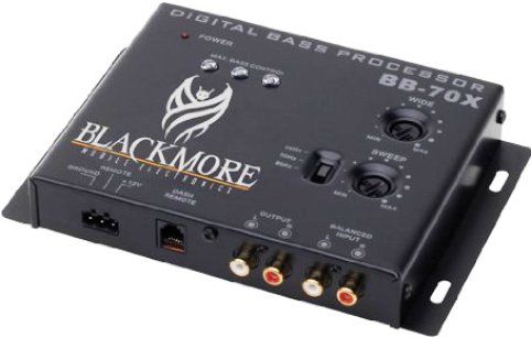 Blackmore BB-70X Digital Bass Boost Control for Car Audio Systems, Max Bass Control, Dash Mount Remote Control, Bass Restoration Lighted Display, PWM High Head Room Power Supply, 10hz-100khz Frequency Response, Parametric Bass Control, PFM Subsonic Filter, Balance Inputs, Bass Output Control, 13.5 Volts Output Level (BB70X BB-70X BB 70X)