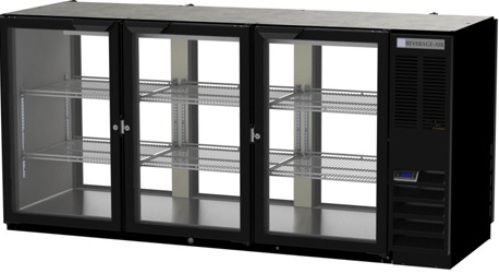 Beverage Air BB72HC-1-F-G-PT-B Refrigerated Open Food Rated Back Bar Pass-Thru Storage Cabinet, 72