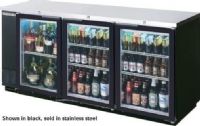 Beverage Air BB72HC-1-F-PT-S-27 Refrigerated Open Food Rated Back Bar Pass-Thru Storage Cabinet, 72"W, Three section, 72" W, 36" H, 6 solid doors, 6 epoxy coated steel shelves, 3 1/2 barrel kegs, LED interior lighting with manual on/off switch, 2" stainless steel top, Right-mounted self-contained refrigeration, R290 Hydrocarbon refrigerant 1/4 HP, UL, Stainless Steel Exterior finish (BB72HC-1-F-PT-S-27 BB72HC 1 F PT S 27 BB72HC1FPTS27) 