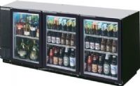 Beverage Air BB72HC-1-G-PT-B Black Glass Door Pass-Through Back Bar Refrigerator - 72", 19.4 cu. ft. Capacity, 5 Amps, 60 Hertz, 1 Phase, 115 Voltage, 1/4 HP Horsepower, 6 Number of Doors, 3 Number of Kegs, 6 Number of Shelves, Below Counter Top, Swing Door Style, Glass Door, Narrow Nominal Depth, Side Mounted Compressor Location, 60" W x 1850" D x 29.50" H Interior Dimensions, Can hold up to  480 - 12 oz. bottles, 540 - 12 oz. cans, or 505 long neck bottles (BB72HC-1-G-PT-B BB72HC 1 G PT B BB72 