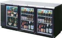 Beverage Air BB72HC-1-G-PT-B-27 Black Glass Door Pass-Through Back Bar Refrigerator with 2" Stainless Steel Top -  72", 19.4 cu. ft. Capacity, 5 Amps, 60 Hertz, 1 Phase, 115 Voltage, 1/4 HP Horsepower, 6 Number of Doors, 3 Number of Kegs, 6 Number of Shelves, Counter Height Top, Swing Door Style, Glass Door, Narrow Nominal Depth, 2" thick reinforced stainless steel top,  Environmentally-safe R290 refrigerant (BB72HC-1-G-PT-B-27 BB72HC 1 G PT B 27 BB72HC1GPTB27) 