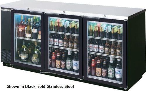Beverage Air BB72HC-1-G-PT-S-27 Stainless Steel Glass Door Pass-Through Back Bar Refrigerator with 2