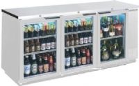 Beverage Air BB72HC-1-G-S Back Bar Refrigerator with 3 Glass Doors - 72", 20.6 cu. ft. Capacity, 5 Amps, 60 Hertz, 1 Phase, 115 Voltage, 1/4 HP Horsepower, 3 Number of Doors, 3 Number of Kegs, 6 Number of Shelves, Below Counter Top, Side Mounted Compressor Location, Swing Door Style, Glass Door, Narrow Nominal Depth, 60" W x 18.50" D x 29.50" H Interior Dimensions, Stainless Steel  Exterior Finish (BB72HC-1-G-S BB72HC 1 G S BB72HC1GS) 