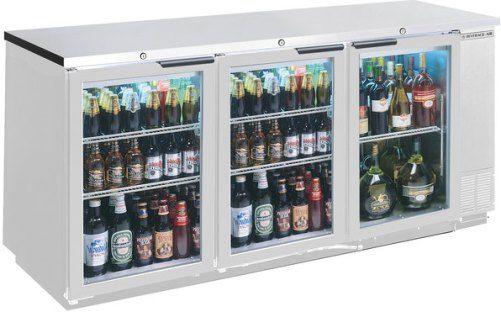 Beverage Air BB72HC-1-G-S Back Bar Refrigerator with 3 Glass Doors - 72