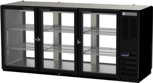 Beverage Air BB72HC-1-GS-F-PT-B Refrigerated Open Food Rated Back Bar Pass-Thru Storage Cabinet, 72