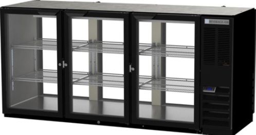 Beverage Air BB72HC-1-GS-F-PT-B-27 Refrigerated Open Food Rated Back Bar Pass-Thru Storage Cabinet, 72