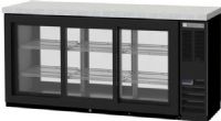 Beverage Air BB72HC-1-GS-PT-B-27 Black Glass Door Pass-Through Back Bar Refrigerator with 2" Stainless Steel Top - 72", 19.4 cu. ft. Capacity, 5 Amps, 60 Hertz, 1 Phase, 115 Voltage, 1/4 HP Horsepower, 6 Number of Doors, 3 Number of Kegs, 6 Number of Shelves, Counter Height Top, Sliding Door Style, Glass Door, 2" thick reinforced stainless steel top, Environmentally-safe R290 refrigerant (BB72HC-1-GS-PT-B-27 BB72HC 1 GS PT B 27 BB72HC1GSPTB27) 