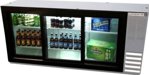 Beverage Air BB72HC-1-GS-S Stainless Steel Sliding Glass Door Back Bar Refrigerator - 72